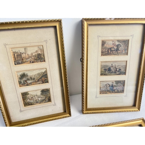 1377 - A collection of 10 framed and glazed Baxter 