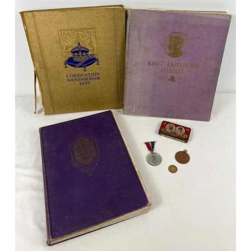 1359 - A collection of Edward VII and George V,  souvenir books and medallions. To include King Emperor's J... 