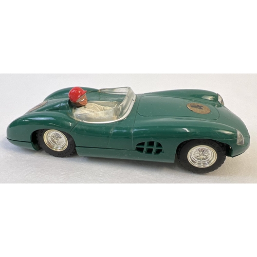 11 - A Boxed 1960's Tri-ang Scalextric green Aston Martin MM/C57 racing car with electric head and tail l... 