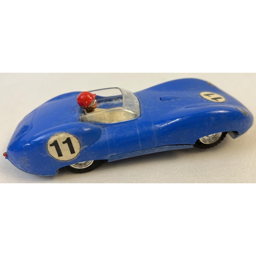 12 - A boxed 1960's Tri-ang Scalextric blue Lister Jaguar MM/E1 racing car with electric head and tail li... 