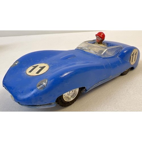 12 - A boxed 1960's Tri-ang Scalextric blue Lister Jaguar MM/E1 racing car with electric head and tail li... 