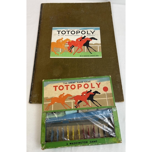 72 - A vintage 1950's boxed Totopoly game board and boxed game pieces, by Waddington's.