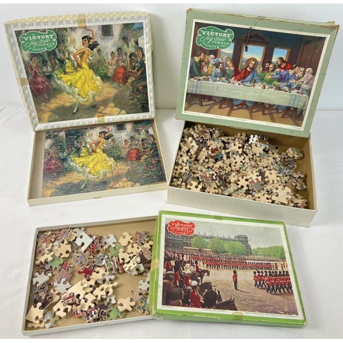 78 - 3 boxed vintage Victory wooden jigsaw puzzles. The Last Supper (350 piece), Andalucia (125 piece) an... 