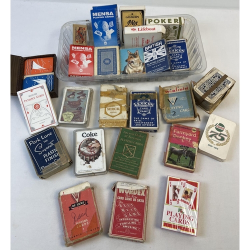 87 - A collection of assorted vintage and more modern playing cards & card games, to include sealed packs... 