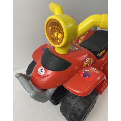 109 - A battery powered Baby Quad bike by Injusa with light and sound actions. Approx. 40cm to top of hand... 