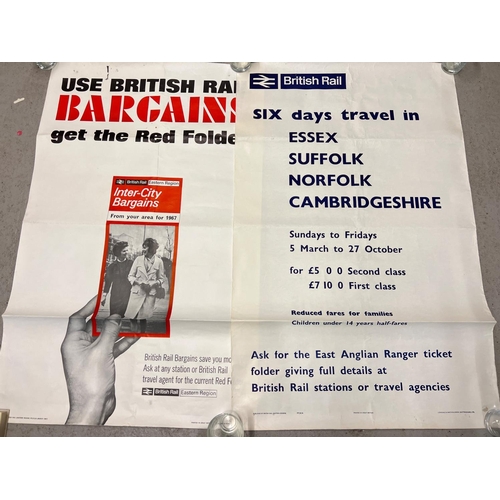 1301 - 2 vintage 1960's British Railway posters. One advertising the Inter-City Bargains red folder for 196... 