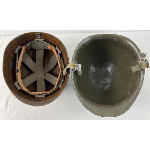 1171 - US M1C airborne/paratrooper helmet body with M1 infantry liner, used in the Vietnam War. The shell i... 