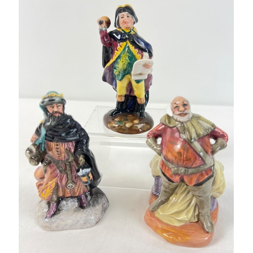 1206 - 3 Royal Doulton 10.5cm ceramic figurines. Good King Wenceslas HN3262 & Town Crier HN3261, both desig... 