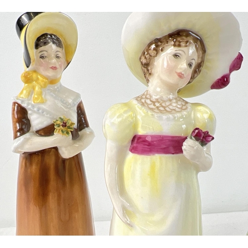 1210 - 6 Royal Doulton ceramic figurines from The Kate Greenaway Collection. Comprising: Louise HN2869, Lor... 