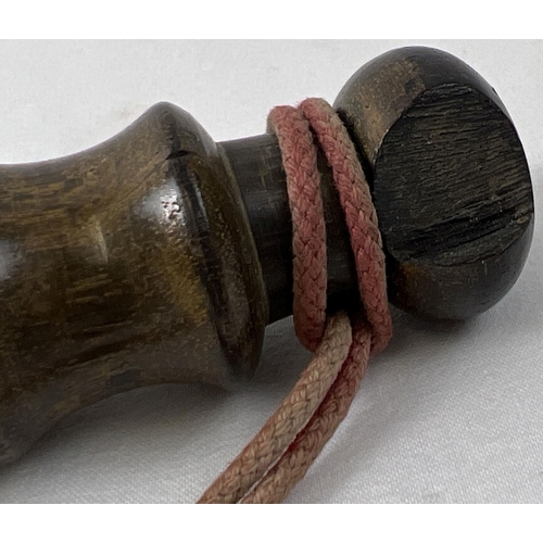 1177 - A vintage wooden truncheon with turned detail. End finial a/f. Total length approx. 38cm.