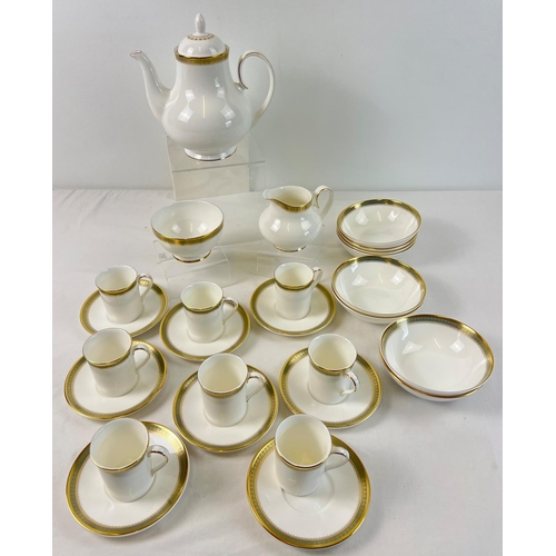 1217 - A quantity of Royal Doulton Georgian shape tea ware in classic 'Clarendon' pattern, with gilt detail... 