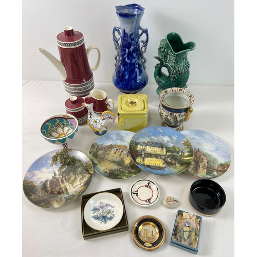 1221 - A box of assorted vintage ceramics to include retro Villeroy & Boch 