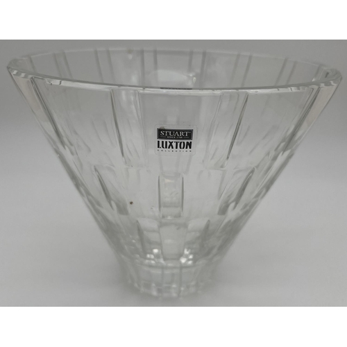 1246 - A large conical shaped Stuart crystal bowl from the Luxton Collection. Approx. 17cm tall.