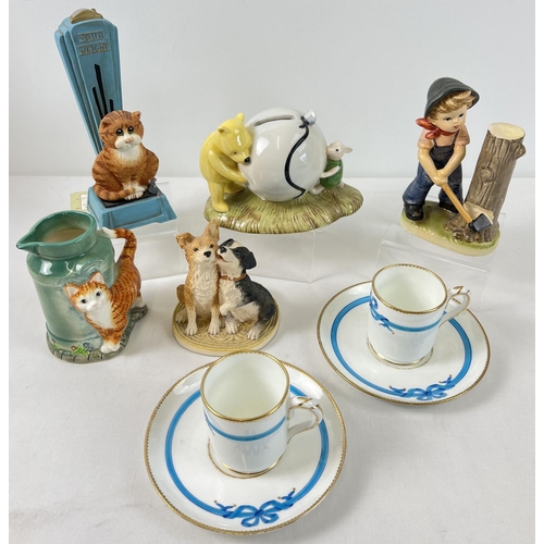 1222 - A collection of ceramic and resin figures, tea ware & ornaments. To include Border Fine Arts Comic a... 