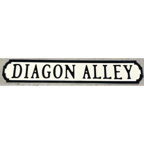 1322 - A modern painted wood Harry Potter 'Diagon Alley' sign, in the style of an old street sign. Approx. ... 