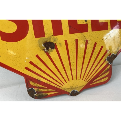 1146 - An enamel advertising Shell wall sign. Approx. 33cm tall x 35cm wide.