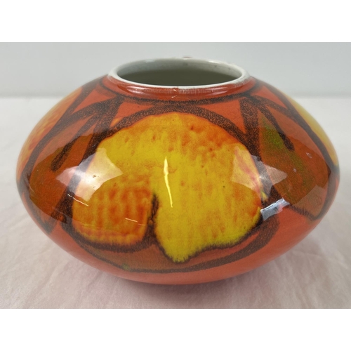 1226 - A vintage 1970's Delphis design onion vase with artists mark to base, possibly Irene Kerton. Approx.... 