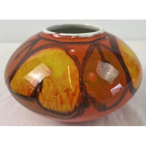 1226 - A vintage 1970's Delphis design onion vase with artists mark to base, possibly Irene Kerton. Approx.... 