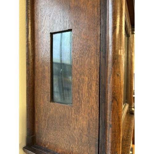 1201 - An early 19th century oak long cased striking clock with face named to Cobra Crainefield, Burnham Ma... 