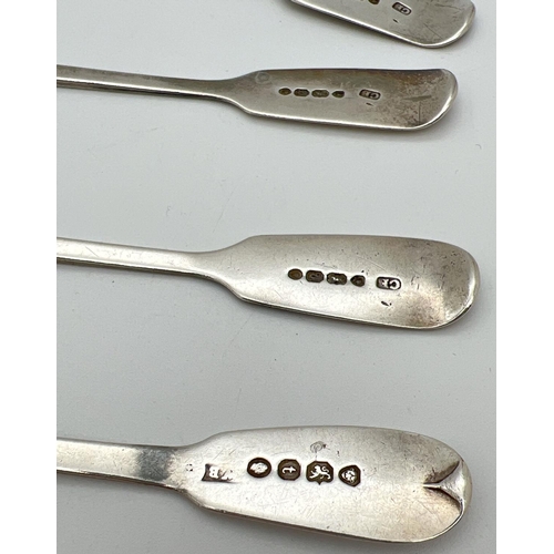 1116 - 4 Victorian silver teaspoons with engraved italic monogrammed 'E.L' to handles. Hallmarked London 18... 