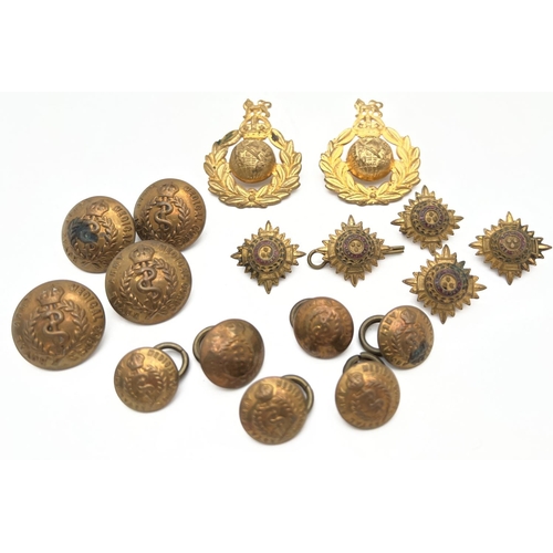 1195 - A collection of assorted vintage military badges and buttons. To include WWII Royal Army Medical Cor... 