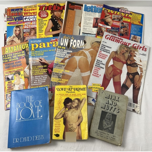 301 - A collection of assorted adult erotic magazines, part magazines & books. Lot includes Girls in Unifo... 