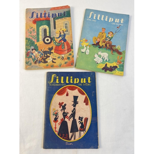 1327 - 3 vintage 1940's issues of Lilliput small format monthly magazine. From April 1943, Nov 1947 and Dec... 