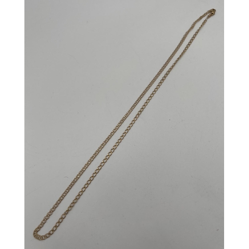 1057 - A 22 inch 9ct gold double belcher chain necklace with lobster claw clasp. Gold marks to both clasp a... 