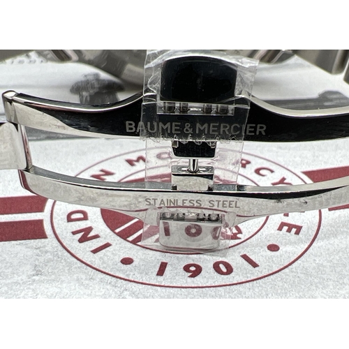 1149 - A boxed Clifton Club Indian Motorcycle 44 mm automatic chronograph wristwatch by Baume & Mercier. Li... 