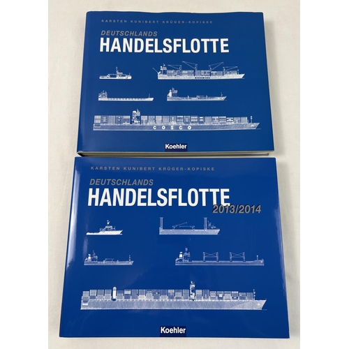 1242 - 2 hardback German editions Deutschlands Handelsflotte - 2010 & 2013. Containing ship outlines & tech... 