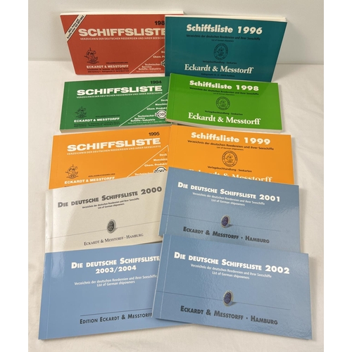 1243 - 10 issues of Schiffsliste, dating from 1989 to 2003/4, from Eckardt & Messtorff. Directory of German... 