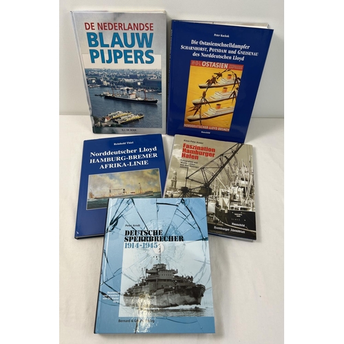 1248 - 5 large German edition hardback books relating to shipping & Shipping Lines. To include The Dutch Op... 