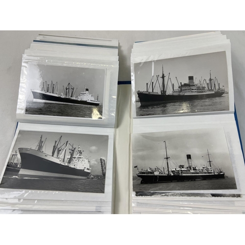 1253A - An album containing 67 vintage postcards & photographs of ships to include The Blue Funnel Line. Tog... 