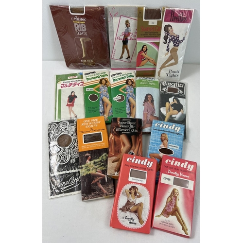 1462 - 15 assorted vintage pairs of tights, in original packaging, in varying styles and colours. To includ... 