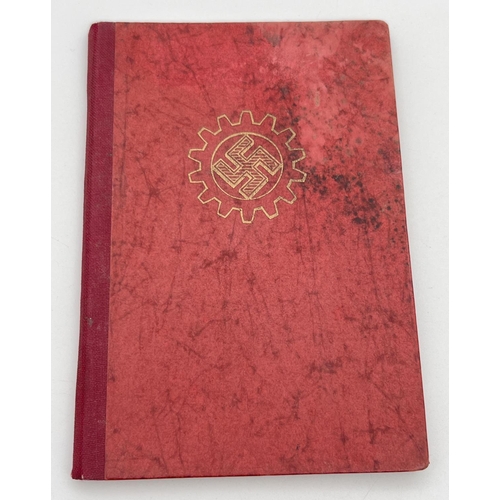 1219 - A World war II style DAF (German Labour Front) membership book for Josef Schmitt. Stamps and handwri... 