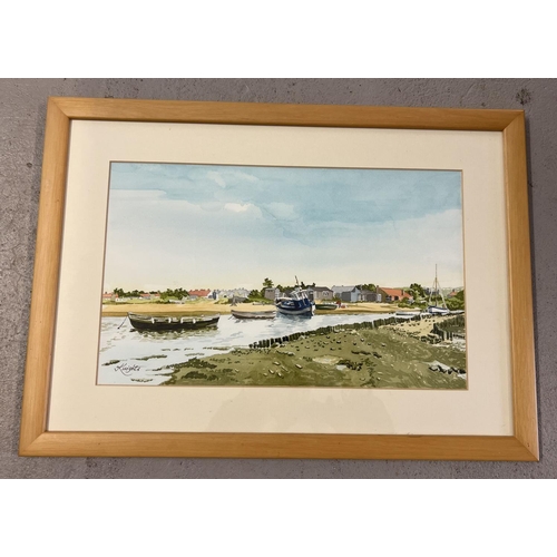 1469 - Peter C. Knights - local Norfolk artist, watercolour of a Norfolk coastal scene. Signed to lower lef... 