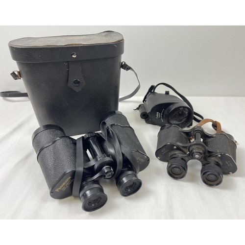 1334 - A cased set of Panorama 12 x 50 binoculars together with a smaller pair of Coe Norwich 8 x 30 coated... 