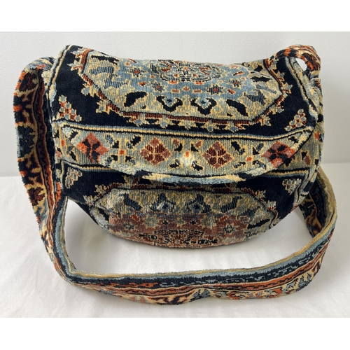 1464 - A shoulder/messenger patterned carpet bag by Carpet Bags of Bury St Edmunds. Approx. 28cm x 32cm (ex... 