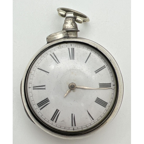 1140 - A late Georgian silver double cased pocket watch by Edward White, Birmingham, complete with key. Int... 