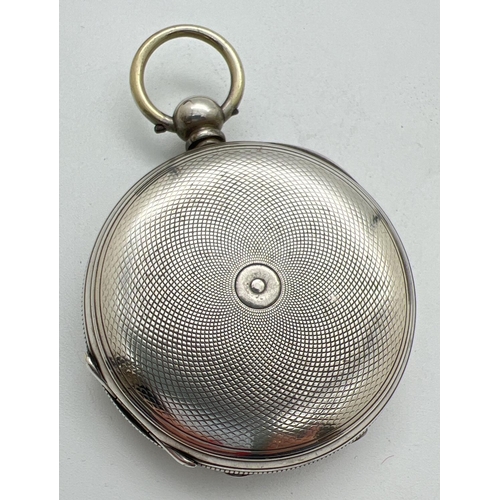 1141 - 2 vintage silver cased pocket watches, for spares or repair. An 800 silver double hunter with engine... 