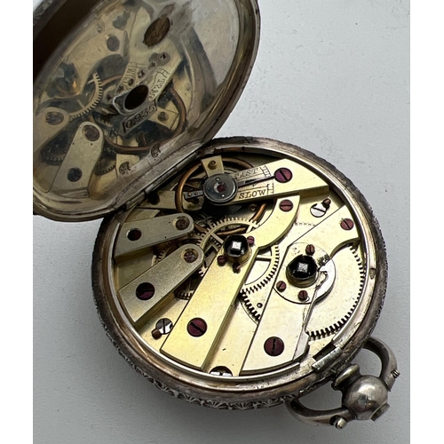 1142 - A Swiss made Victorian 935 silver ladies pocket watch from Jay's, 366 Essex Rd & 142&144 Oxford Stre... 