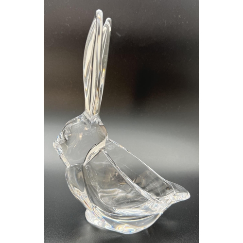 1301 - An Art Vannes, France, crystal rabbit figure with open back. Makers mark to base. Approx. 21cm tall.