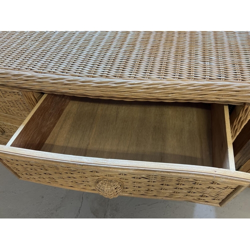 1516 - A modern light wood wicker 6 drawer chest made exclusively for Pier 1 from the 