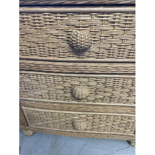 1516 - A modern light wood wicker 6 drawer chest made exclusively for Pier 1 from the 