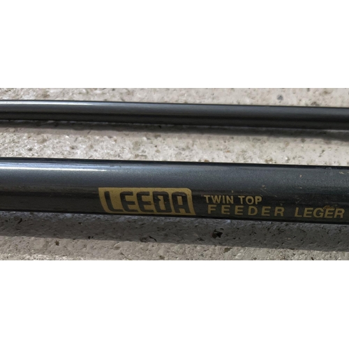 1404 - A Leeda 11ft Twin Top Feeder Leger Series 3000 fishing rod with canvas bag and plastic storage tube.... 