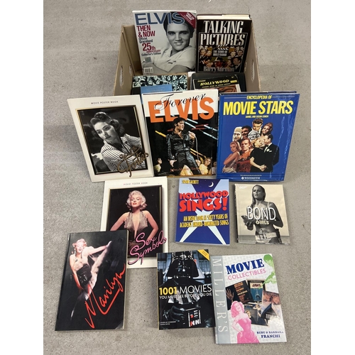 1326 - A box of books relating to film stars, movies and Elvis. To include Elvis Now & Then Official Gracel... 