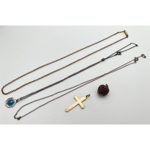 1080 - A small collection of vintage & antique jewellery to include heart shaped pendant set with garnets, ... 