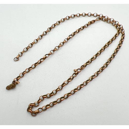 64 - A scrap gold part belcher chain - tests as 9ct gold. Total weight approx. 2.6g.