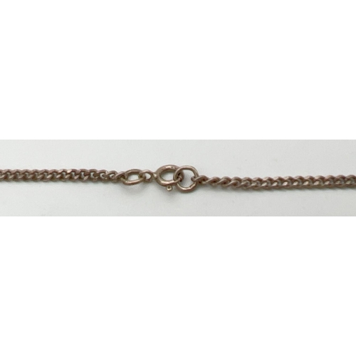 219 - A 24 inch curb chain with spring ring clasp. Silver marks to clasp and fixings. Total weight approx.... 