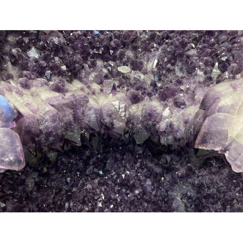 1265 - A very large amethyst crystal geode pair - rare as complete geode cut in half. Approx. 102cm tall an... 